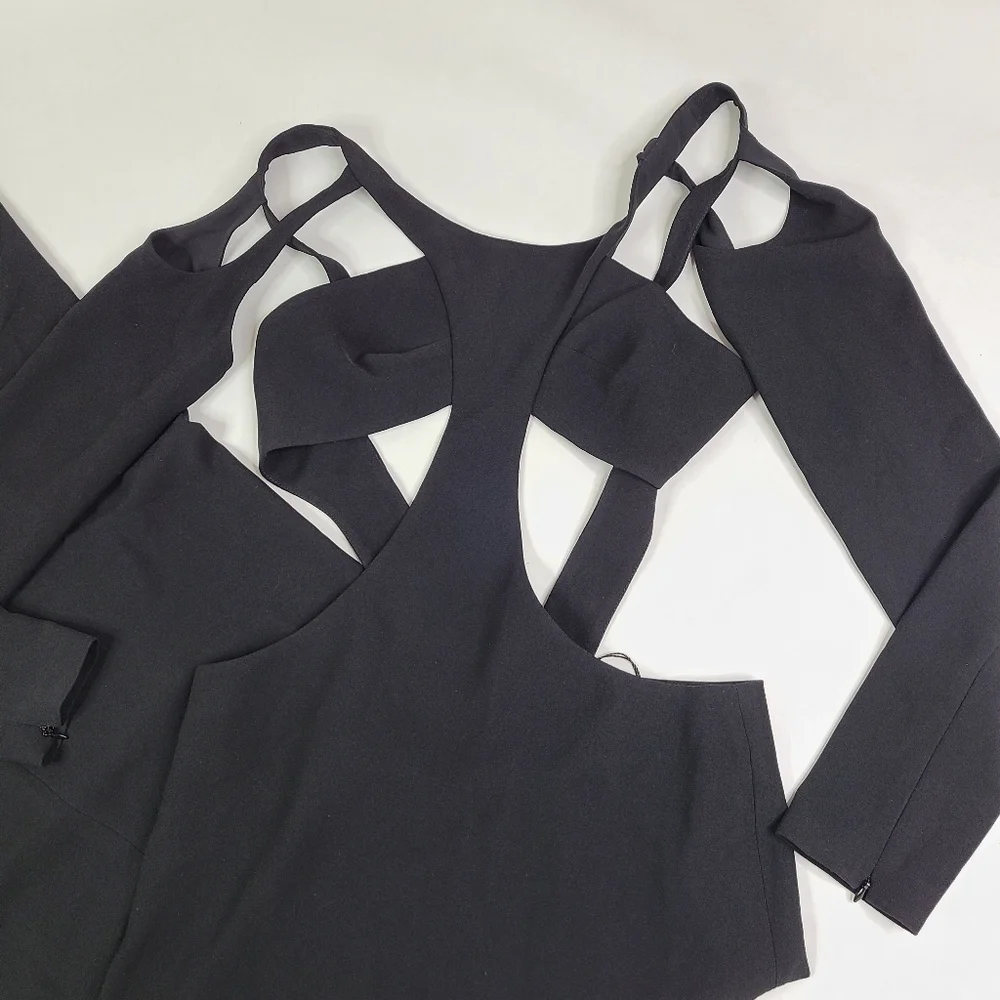 MONOT Black FW21 Cutout Backless Dress sz 38 / US 4 - Picture 4 of 7
